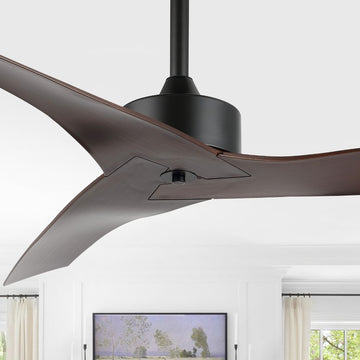 Aldrin 50" Modern Minimalist Iron/Plastic Mobile-App/Remote-Controlled 6-Speed Razor Ceiling Fan
